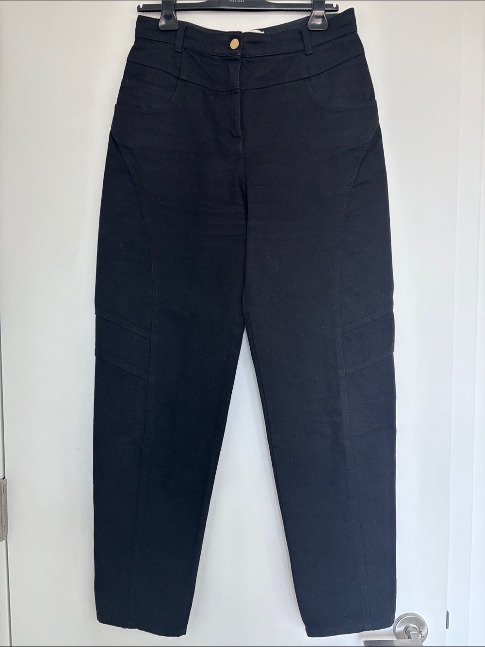 Alberta Ferretti Designer Black High-Rise barrel jeans